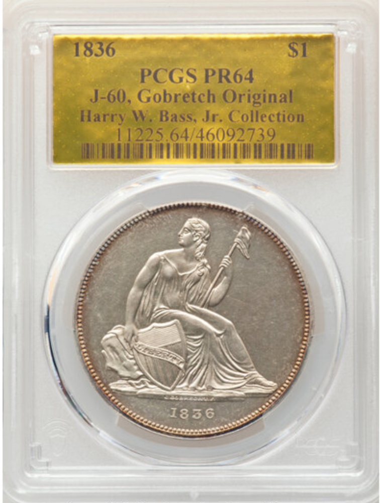 1836-$1-Gobrecht-Dollar-Original-Judd-60-Die-State-B-Die-Alignment-I